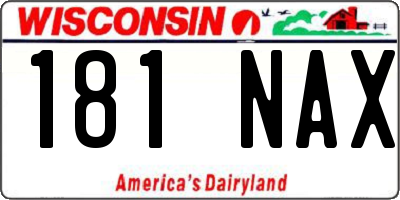 WI license plate 181NAX