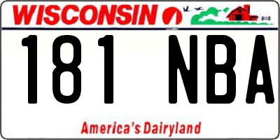 WI license plate 181NBA