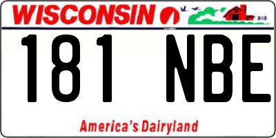 WI license plate 181NBE