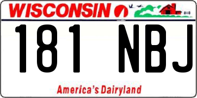WI license plate 181NBJ