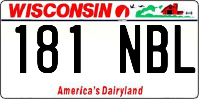 WI license plate 181NBL