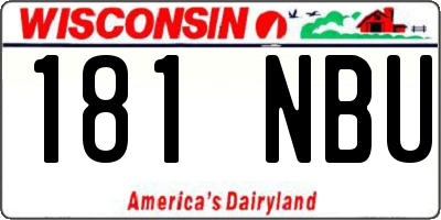 WI license plate 181NBU