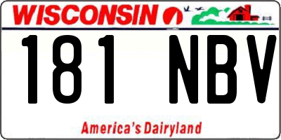 WI license plate 181NBV