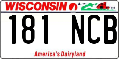 WI license plate 181NCB