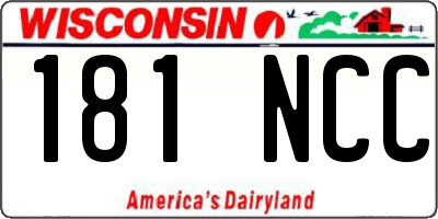 WI license plate 181NCC