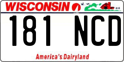 WI license plate 181NCD