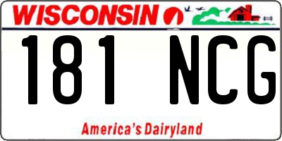 WI license plate 181NCG