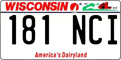 WI license plate 181NCI