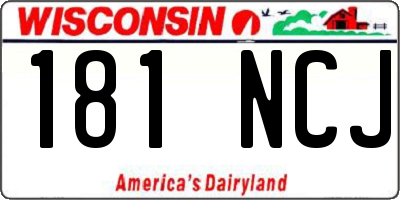 WI license plate 181NCJ