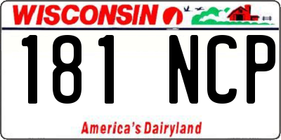 WI license plate 181NCP