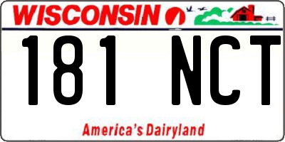WI license plate 181NCT