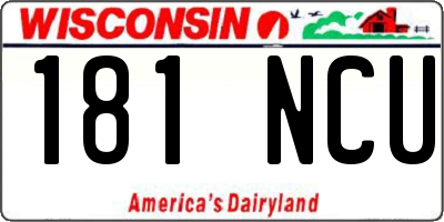 WI license plate 181NCU