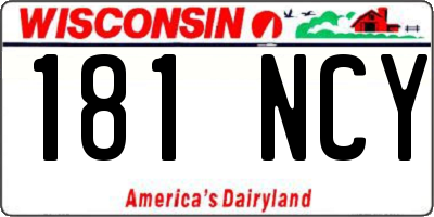 WI license plate 181NCY