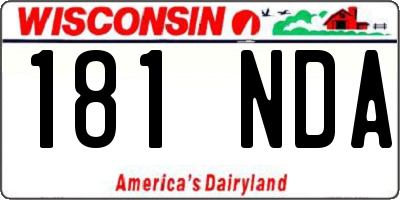 WI license plate 181NDA