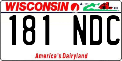 WI license plate 181NDC