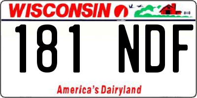 WI license plate 181NDF