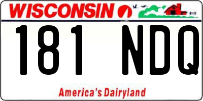 WI license plate 181NDQ
