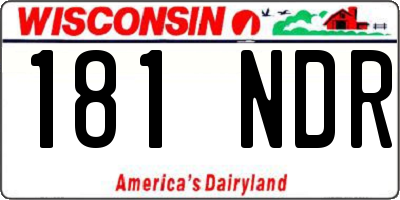 WI license plate 181NDR