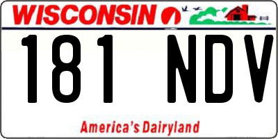 WI license plate 181NDV