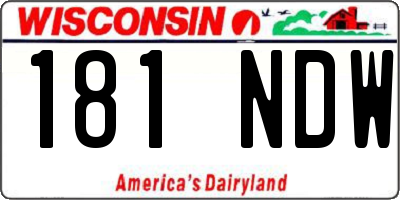 WI license plate 181NDW