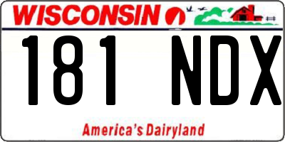 WI license plate 181NDX