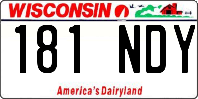 WI license plate 181NDY