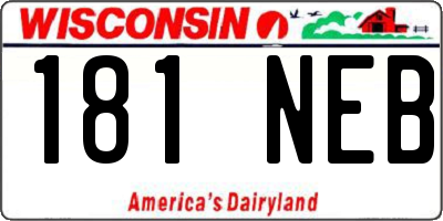 WI license plate 181NEB