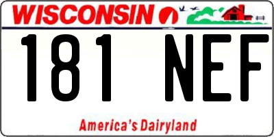 WI license plate 181NEF