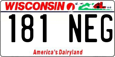 WI license plate 181NEG