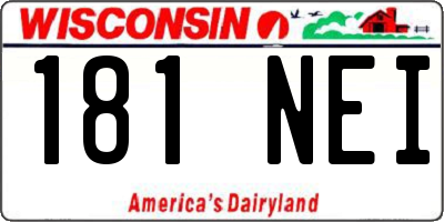 WI license plate 181NEI