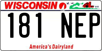 WI license plate 181NEP