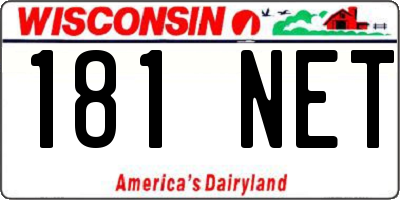 WI license plate 181NET