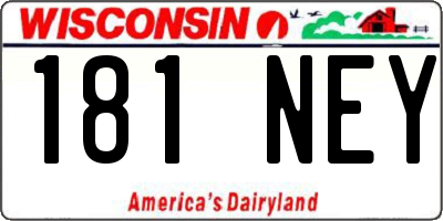 WI license plate 181NEY