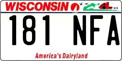 WI license plate 181NFA