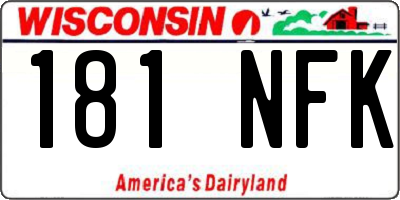 WI license plate 181NFK