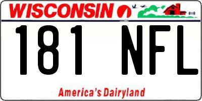 WI license plate 181NFL