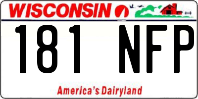 WI license plate 181NFP