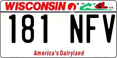 WI license plate 181NFV