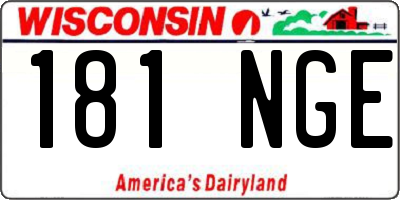 WI license plate 181NGE