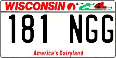 WI license plate 181NGG
