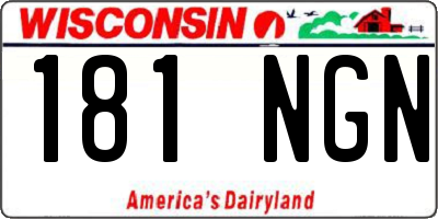 WI license plate 181NGN