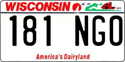WI license plate 181NGO