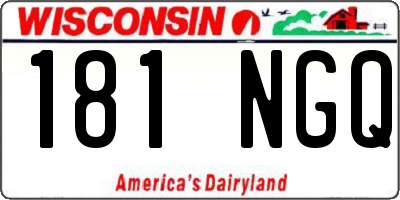 WI license plate 181NGQ
