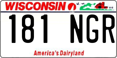 WI license plate 181NGR