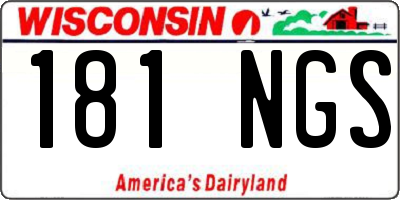 WI license plate 181NGS
