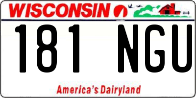WI license plate 181NGU