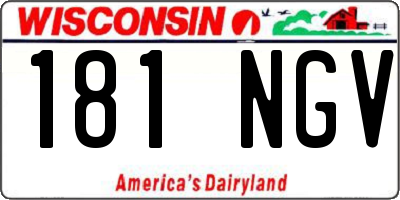 WI license plate 181NGV