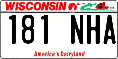 WI license plate 181NHA