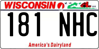WI license plate 181NHC