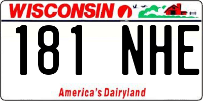 WI license plate 181NHE
